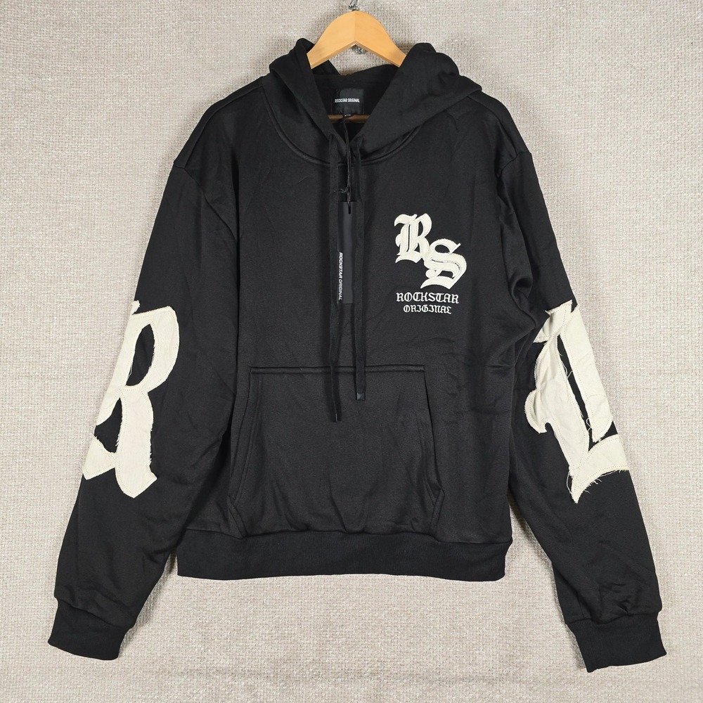 Rockstar Original Shironda Black Stacked Hoodie Mens Size XXL